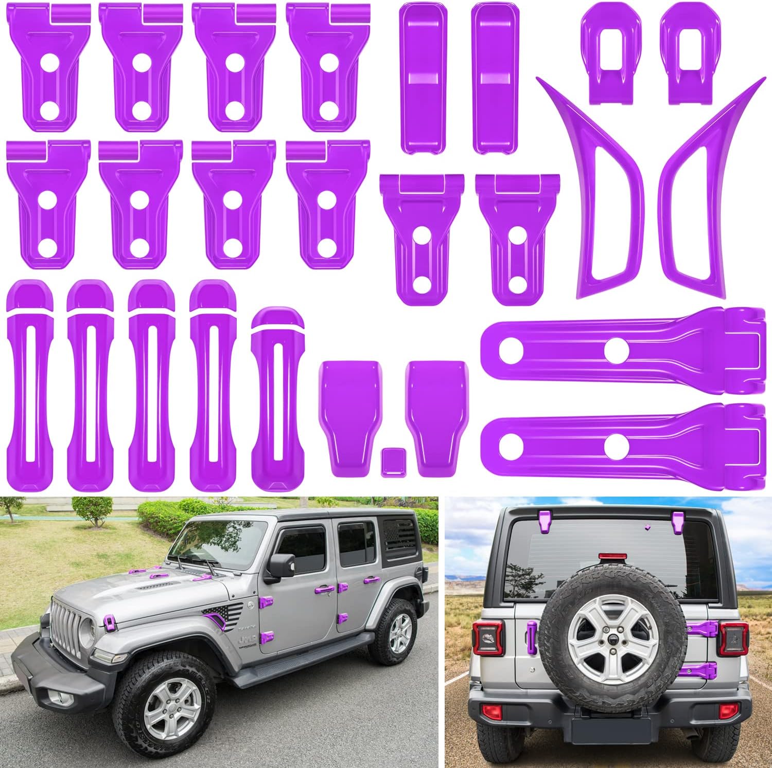 White 26PCS Exterior Decoration Trim Kit for Jeep Wrangler JL JLU F287614