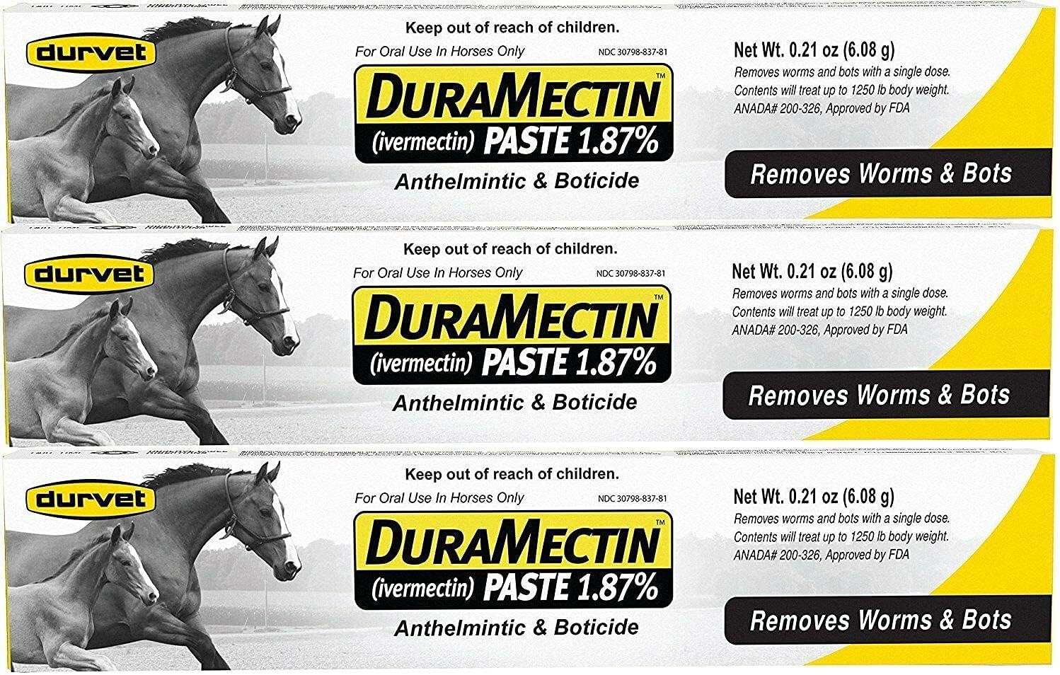 3 Tubes Equine Wormer Paste V858191