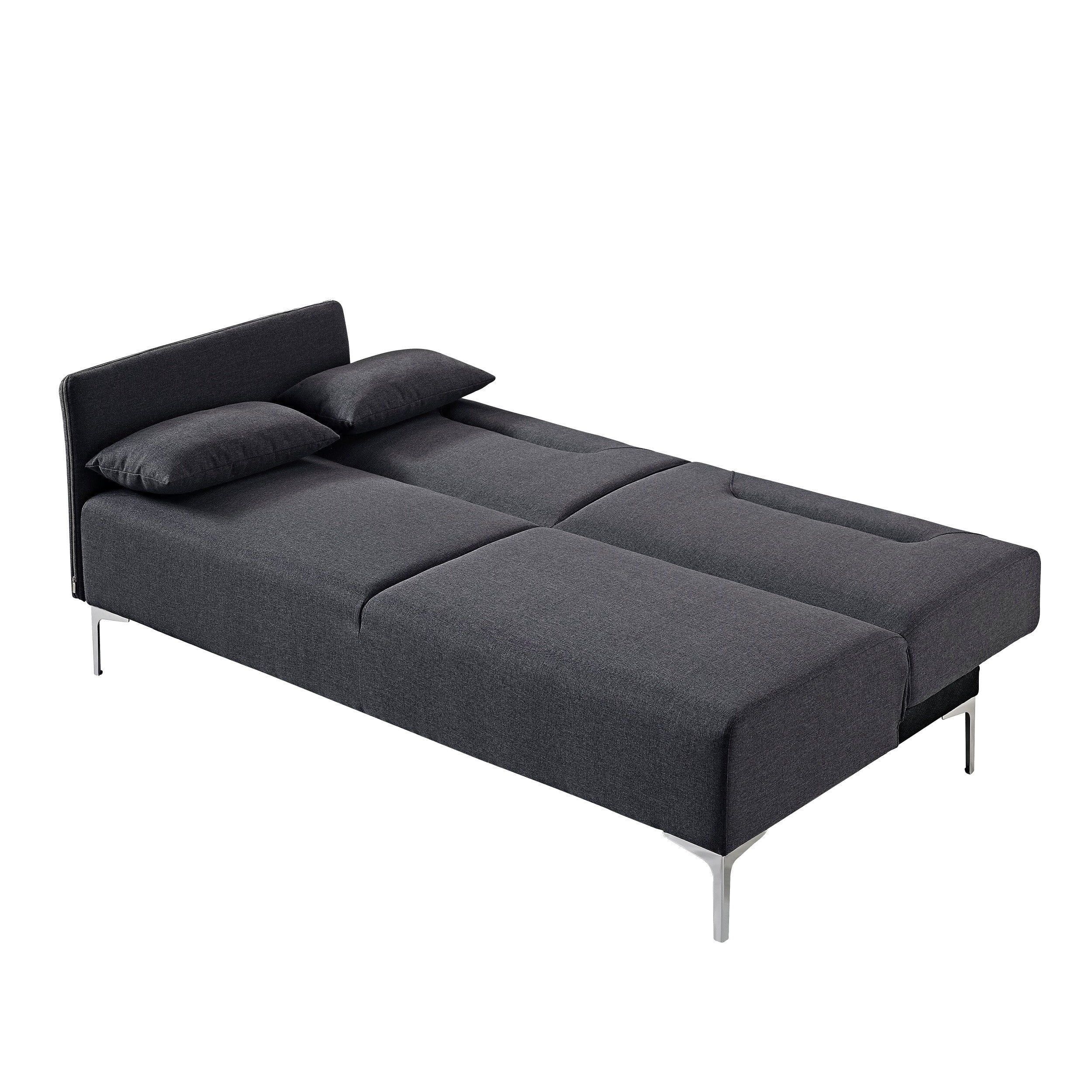 Black Fabric Upholstered Right Facing 2-Piece Sleeper Sectional Sofa B380821