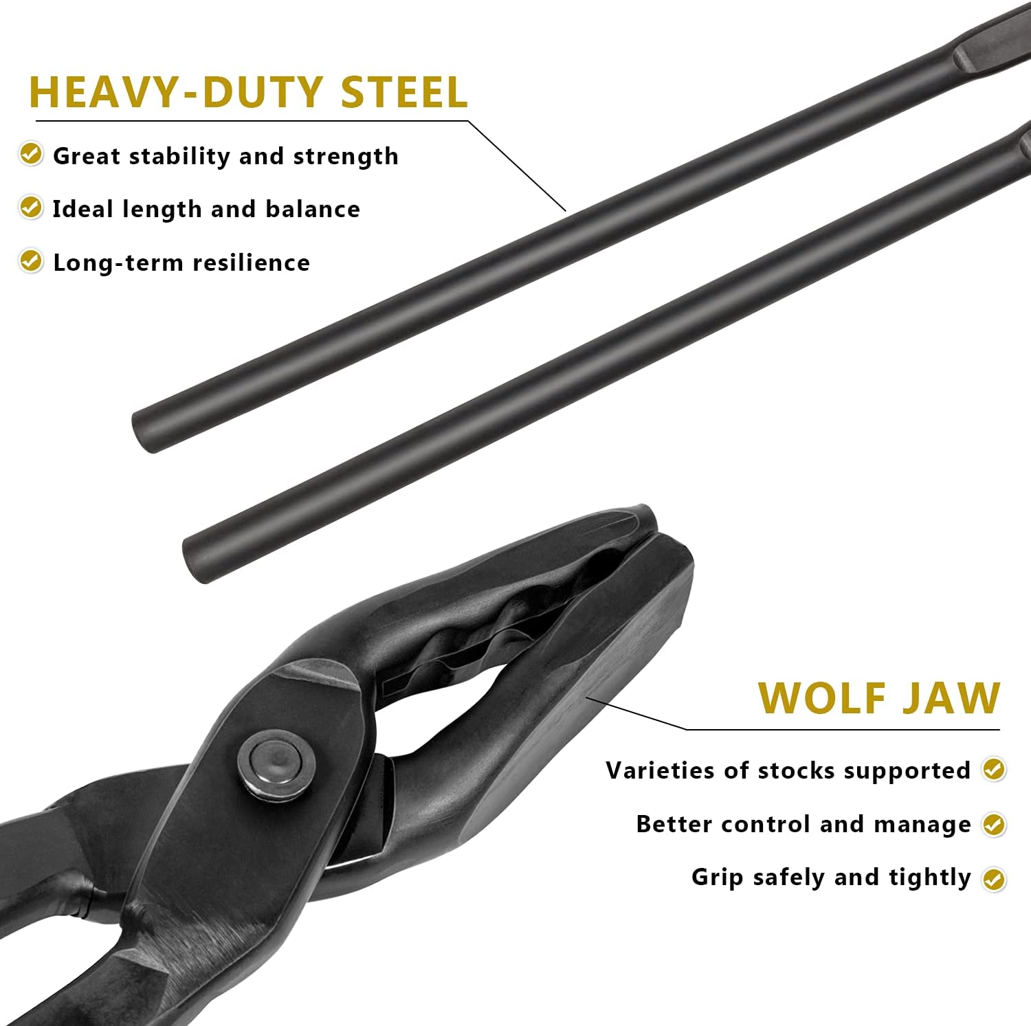 17” Wolf Jaw Tongs and Hammer Tool Set O1940