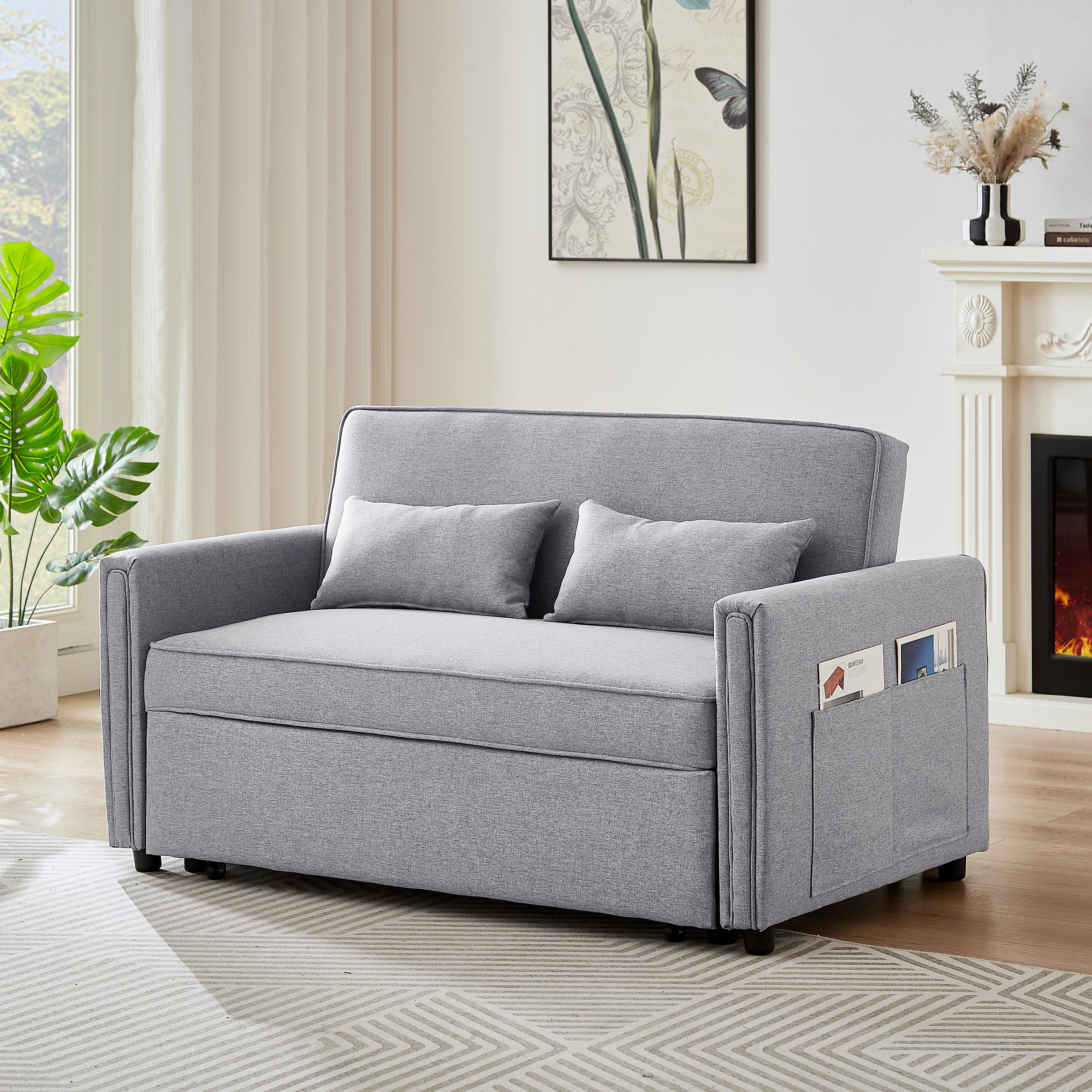 Gray 54" Sleeper Sofa Bed U15964