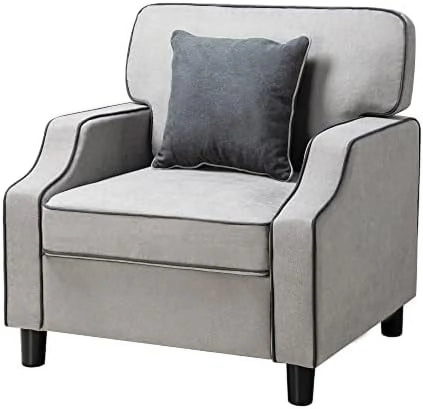 Light Gray Fabric Accent Armchair C89399