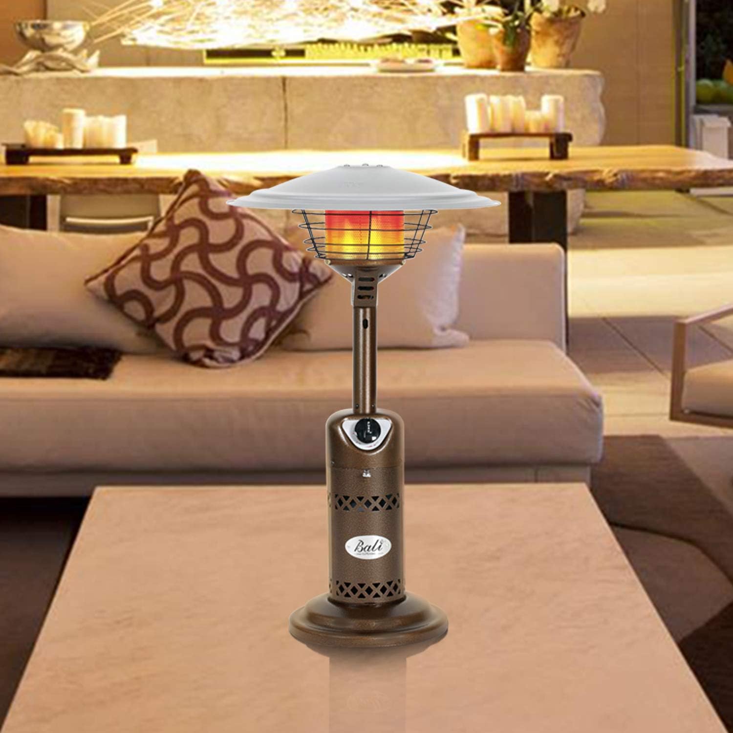 Patio Heater Gas Portable Tabletop Heater Propane with Adjustable Thermostat A953007