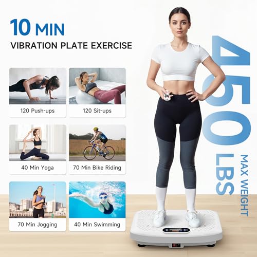 Vibration Plate Exercise Machine with 199 Adjustable Speeds, 450 Lbs Capacity N772