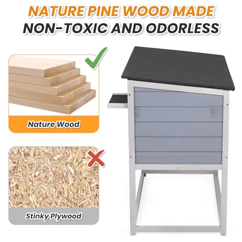 Weatherproof Insulated Outdoor Cat House with PVC Curtain M542