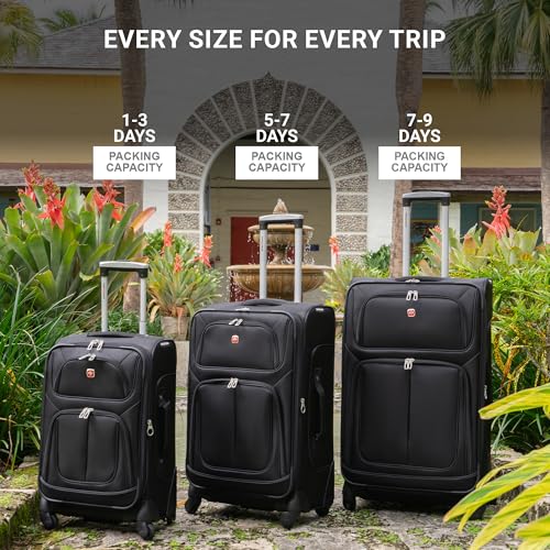 Black Softside Expandable Luggage, Checked-Large 29-Inch E37042