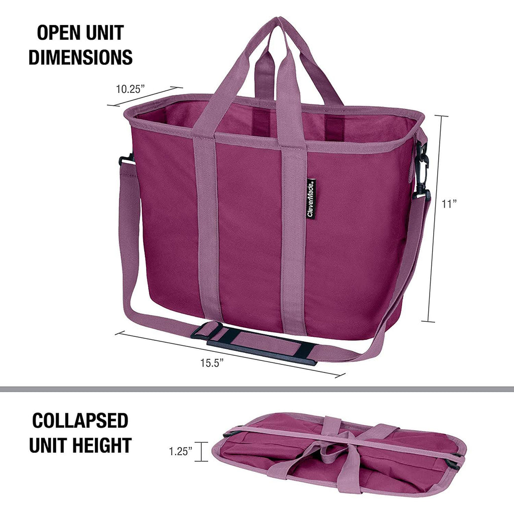 Plum 20L Grocery Tote Bags with Shoulder Strap (3 Pack) Y926877