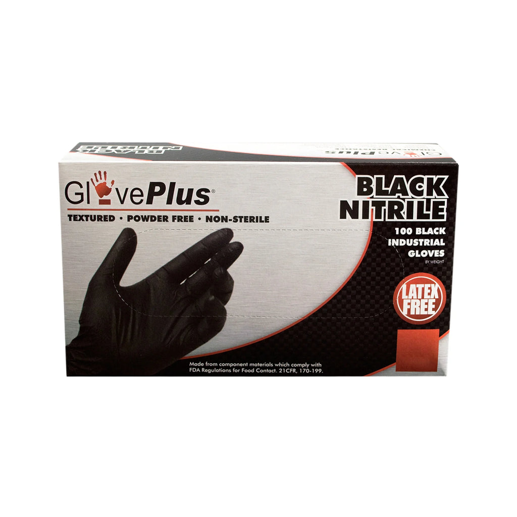Large Black Nitrile Industrial Gloves, 1000 Per Case U396