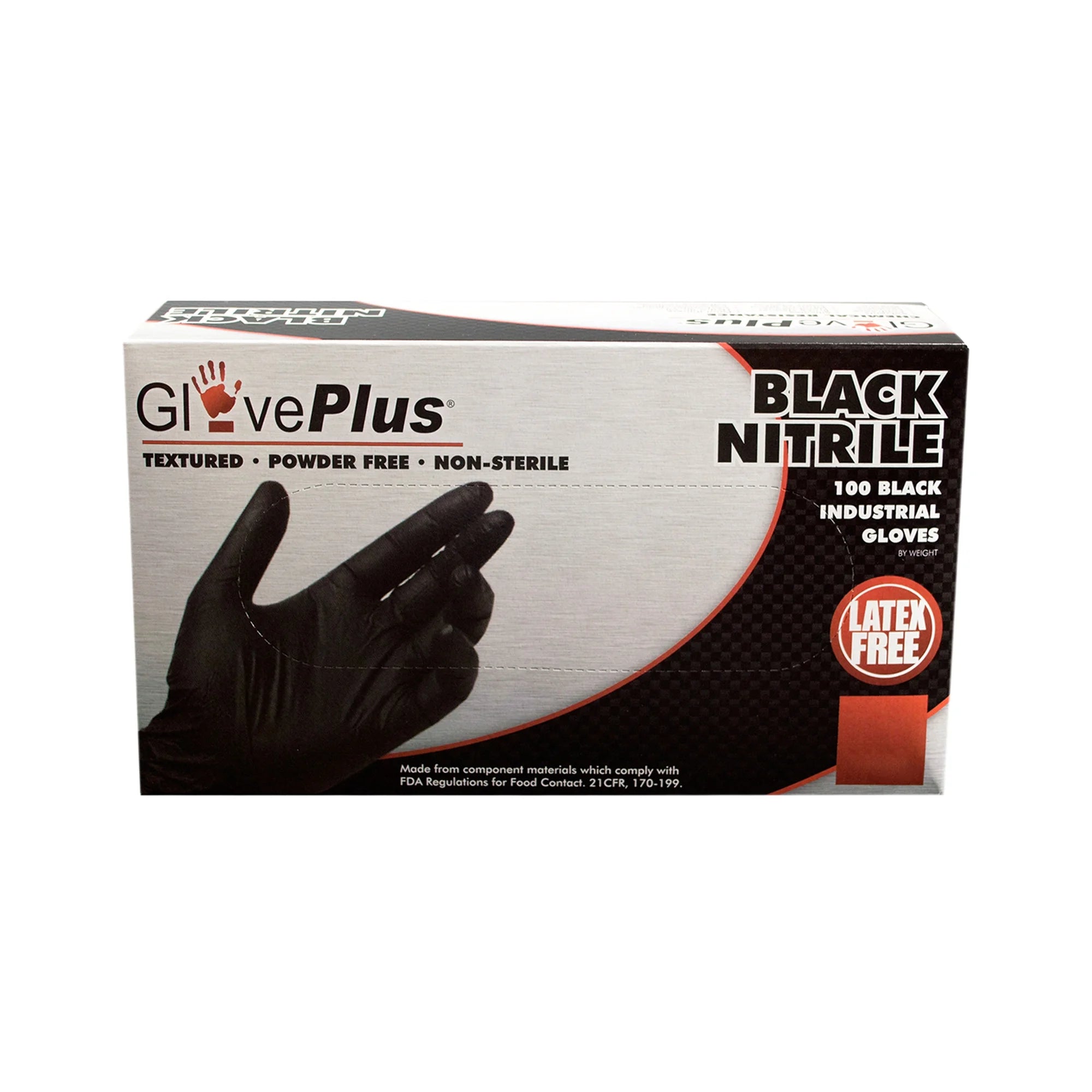 Large Black Nitrile Industrial Gloves, 1000 Per Case U396