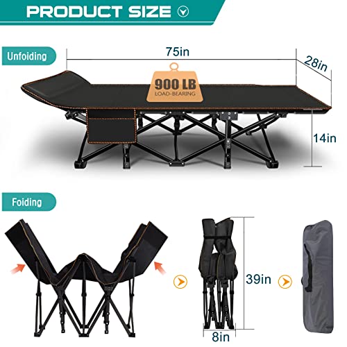 Folding Camping Cot with Mattress and Carry Bag C701137