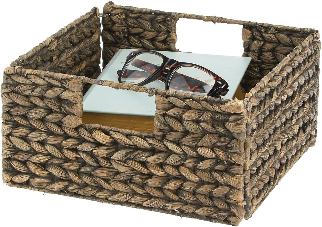 Brown Wash Woven Hyacinth Storage Bin Basket 4 Pack K806
