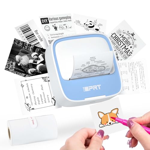 Grey Portable Thermal Sticker Printer with 1 Roll Sticker Paper L2499