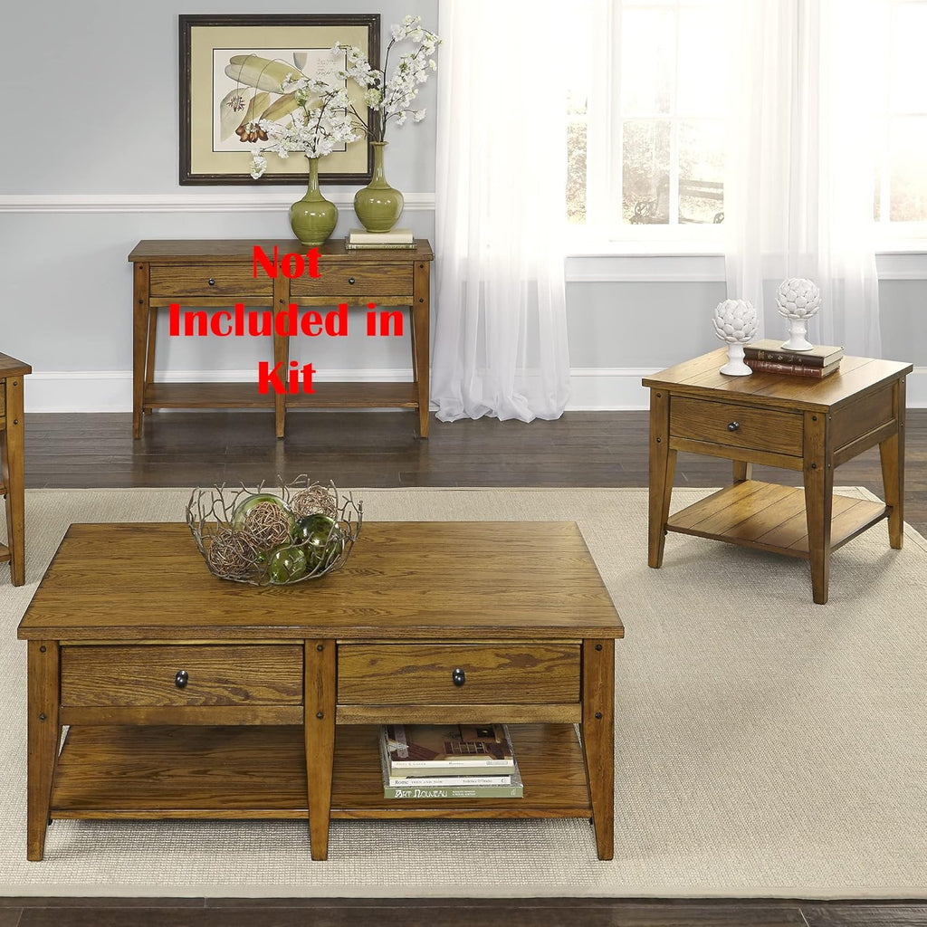 Medium Brown 3 Piece Set (1-Cocktail 2-End Tables) S406