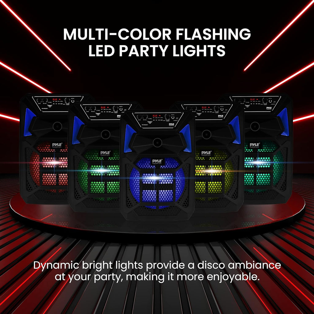 400W Portable Bluetooth PA Speaker System with Microphone and Rolling Wheels L2660