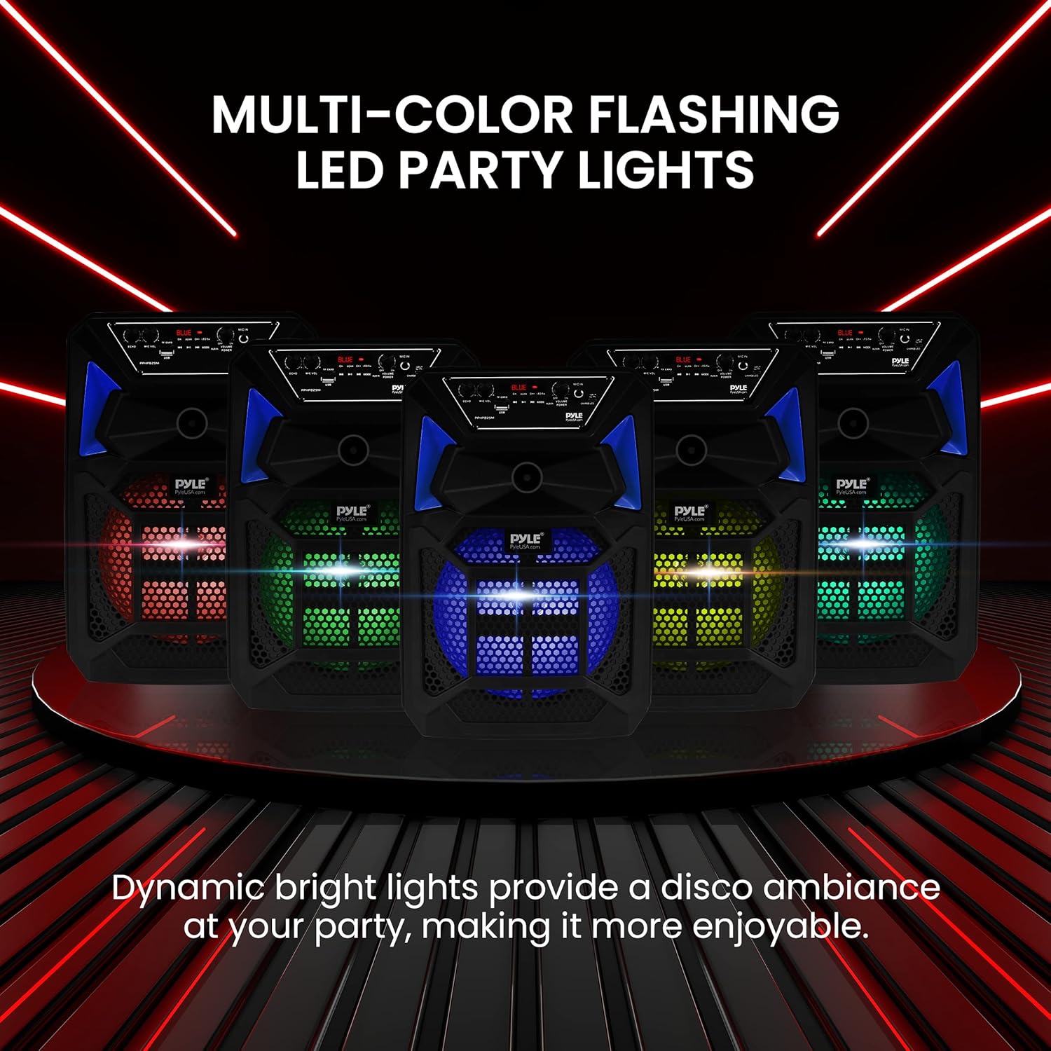 400W Portable Bluetooth PA Speaker System with Microphone and Rolling Wheels L2660