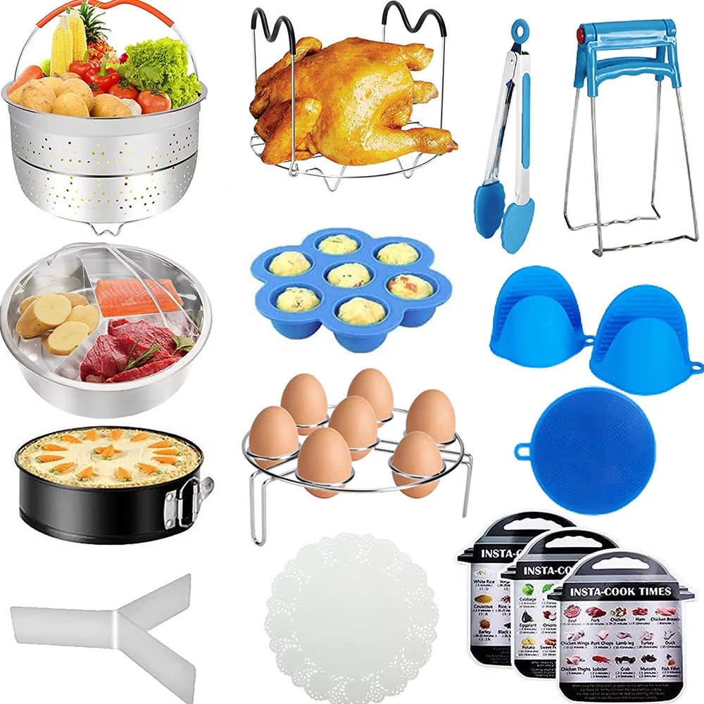 73 Pcs Non-stick Parchment Papers, Metal Steamer Baskets, Springform Pan, Egg Rack, Egg Bites Mold, Kitchen Tong G69933
