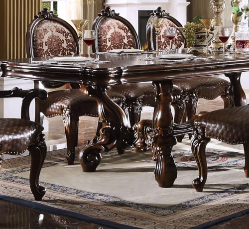 9pc Formal Dining Table Set with 6 Side Chairs and 2 Arm Chairs C263