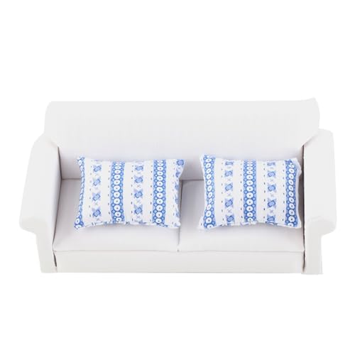 Miniature 2-Seat Sofa with Blue Flower Pattern Cushion Z88605