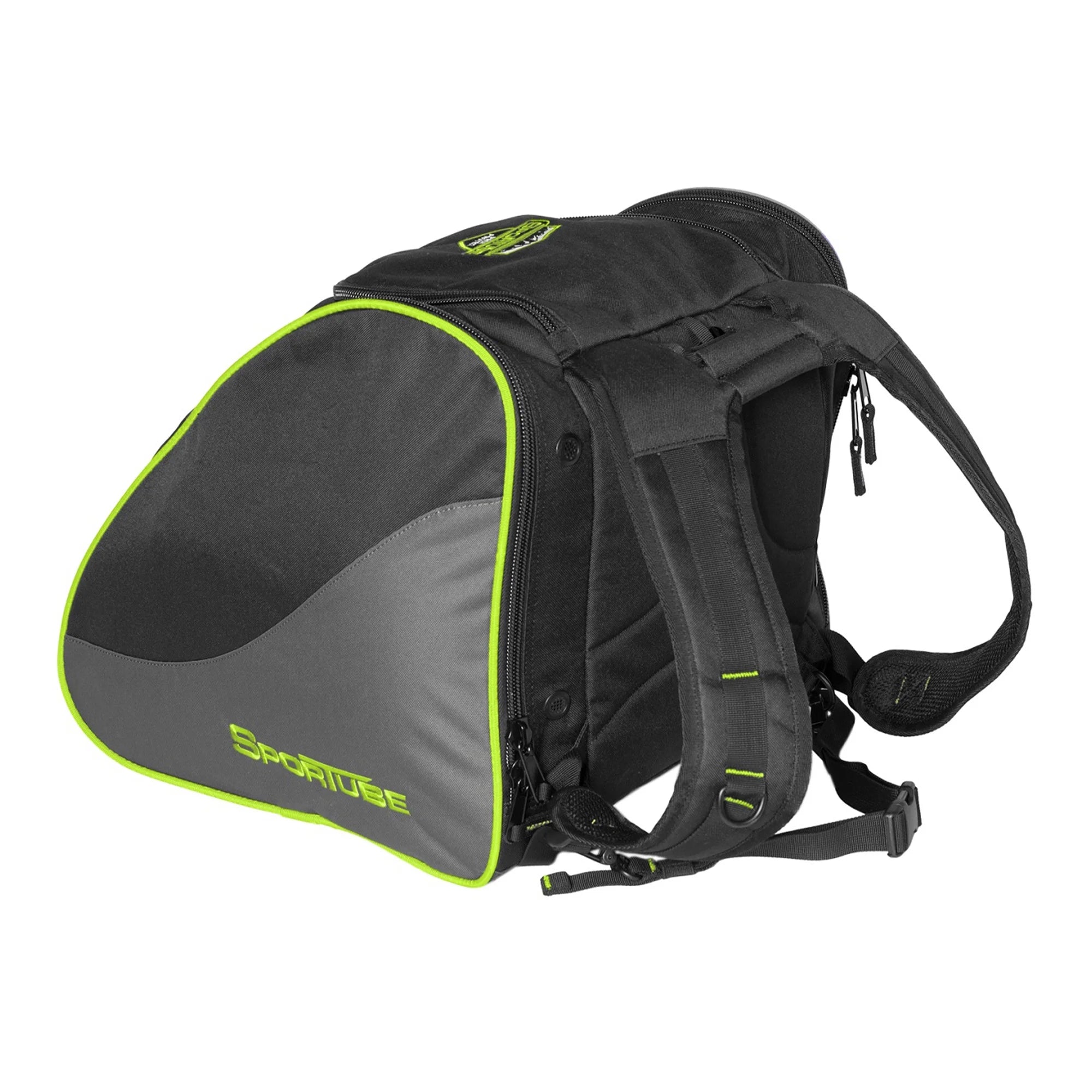 Green/Black Padded Ski Boot & Gear Backpack Bag L262
