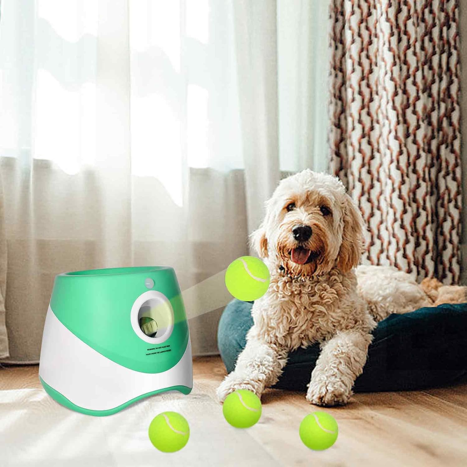 Automatic Ball Launcher with 12 Tennis Balls (Green) R3384