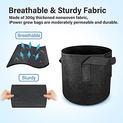 5 Gallon 10-Pack Tan Heavy Duty Nonwoven Fabric Pots with Strap Handles D819528