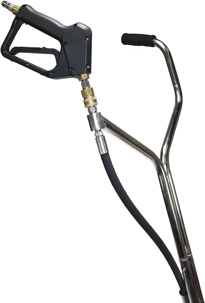 21" Stainless Steel Surface Cleaner with Vacuum Port, Wheels, and Wand Pressure Washer Attachment 4000 PSI U1533