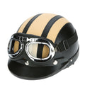 Motorcycle Scooter Open Face Half Leather Helmet with Visor UV Goggles 54-60cm I870998
