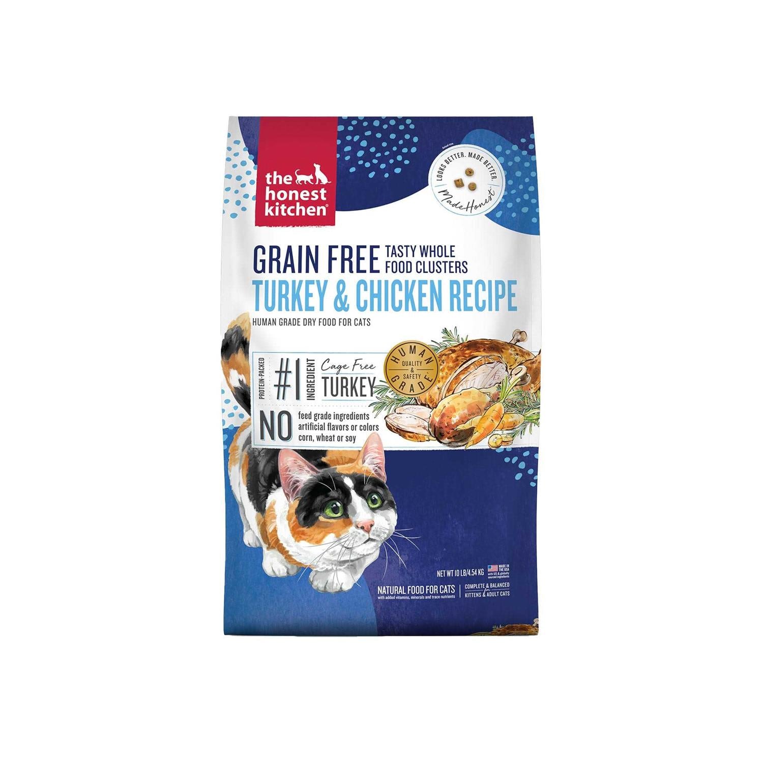 Grain-Free Turkey Chicken Whole Food Clusters Dry Cat Food L215346