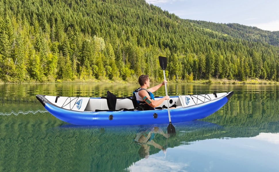 Inflatable Kayak Set with Paddle & Air Pump, Portable Tandem 2 Person Kayak R524