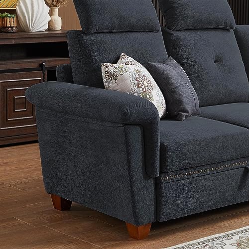 Beige Microfiber L Shaped Sectional Sofa with Storage Chaise H25164