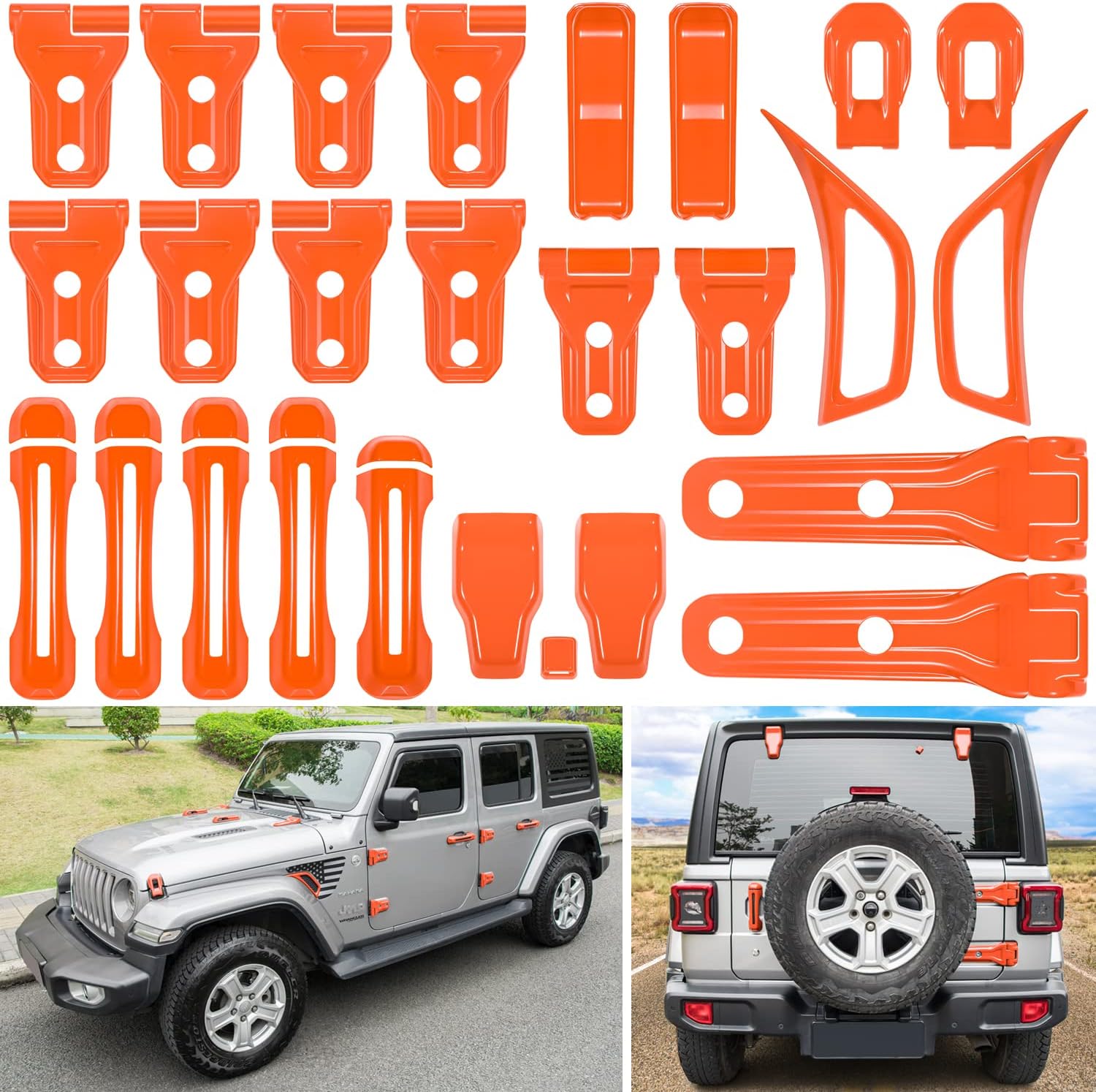 White 26PCS Exterior Decoration Trim Kit for Jeep Wrangler JL JLU F287614