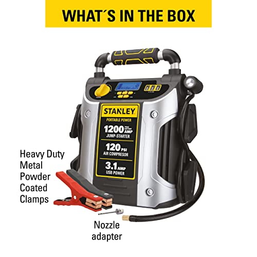1200 Peak Amp Automotive Jump Starter with 120 PSI Air Compressor B65301