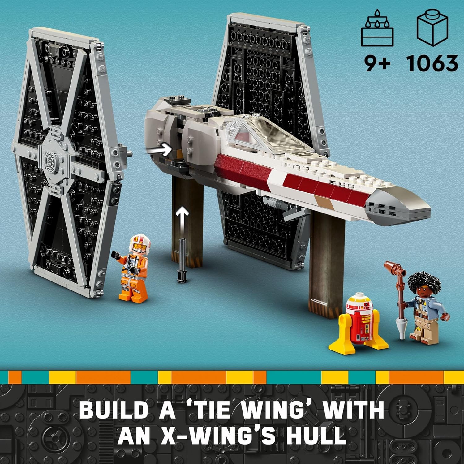 TIE Fighter & X-Wing Building Set with 4 Minifigures B50409