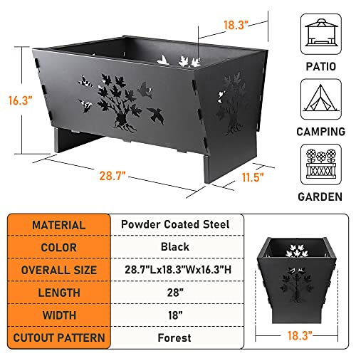 28 Inch Rectangle Cast Iron Fire Pit G6792