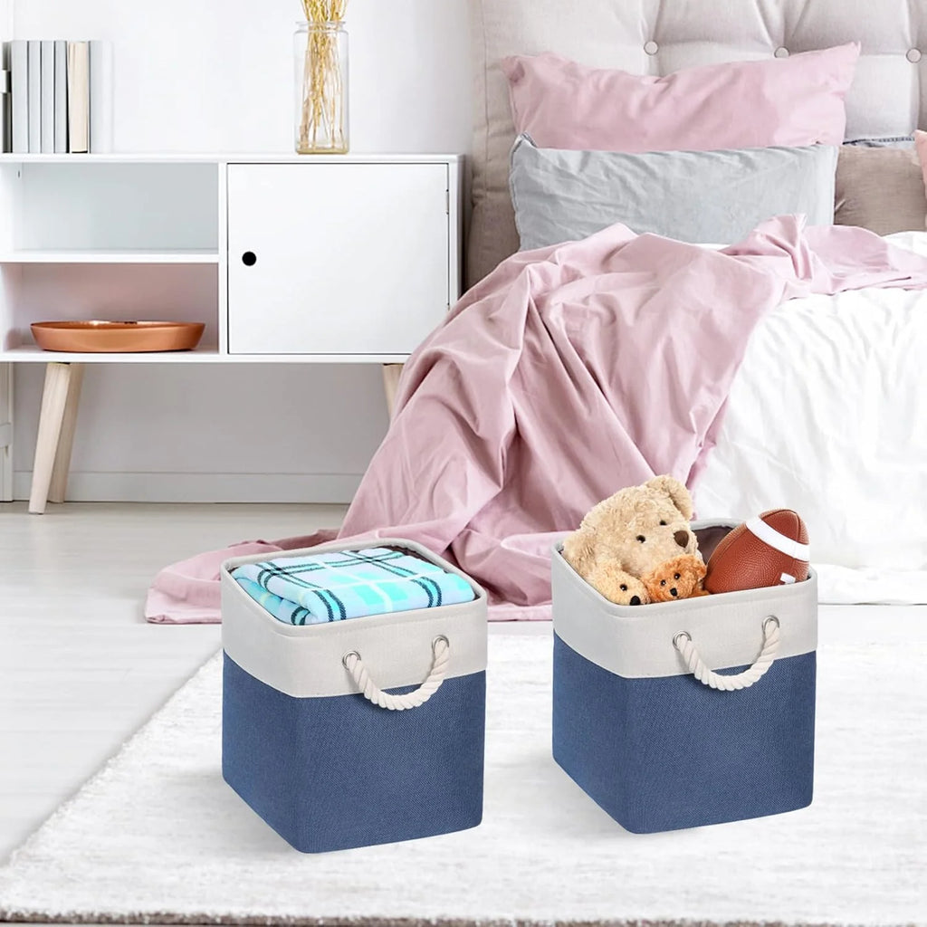 Set of 6 Fabric Storage Bins with Handles D940471
