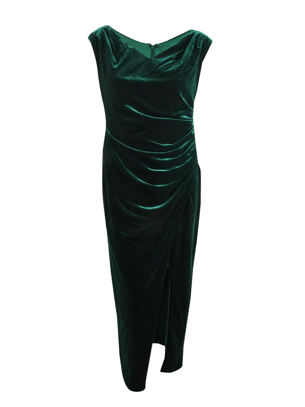 Plus Size Ruched Velvet Gown C84226