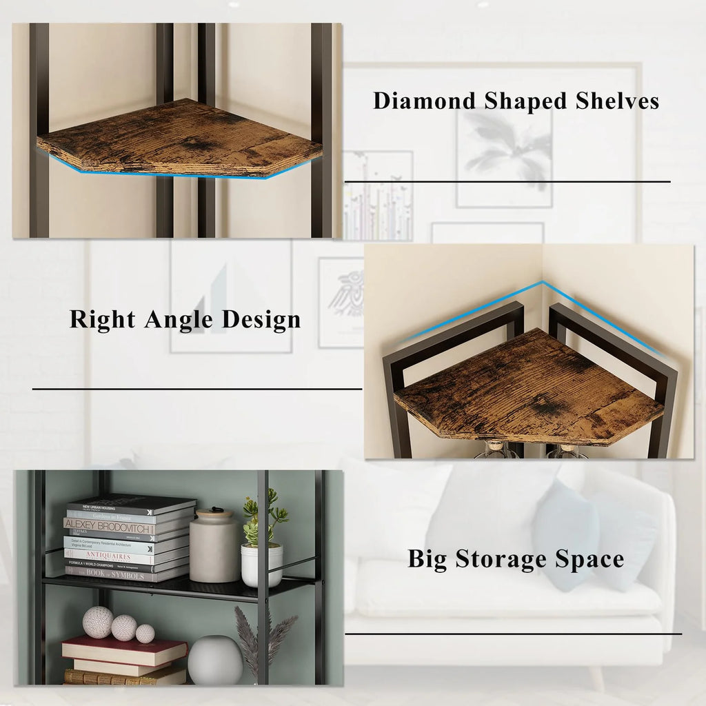 Black 5 Tier Corner Shelf W224159