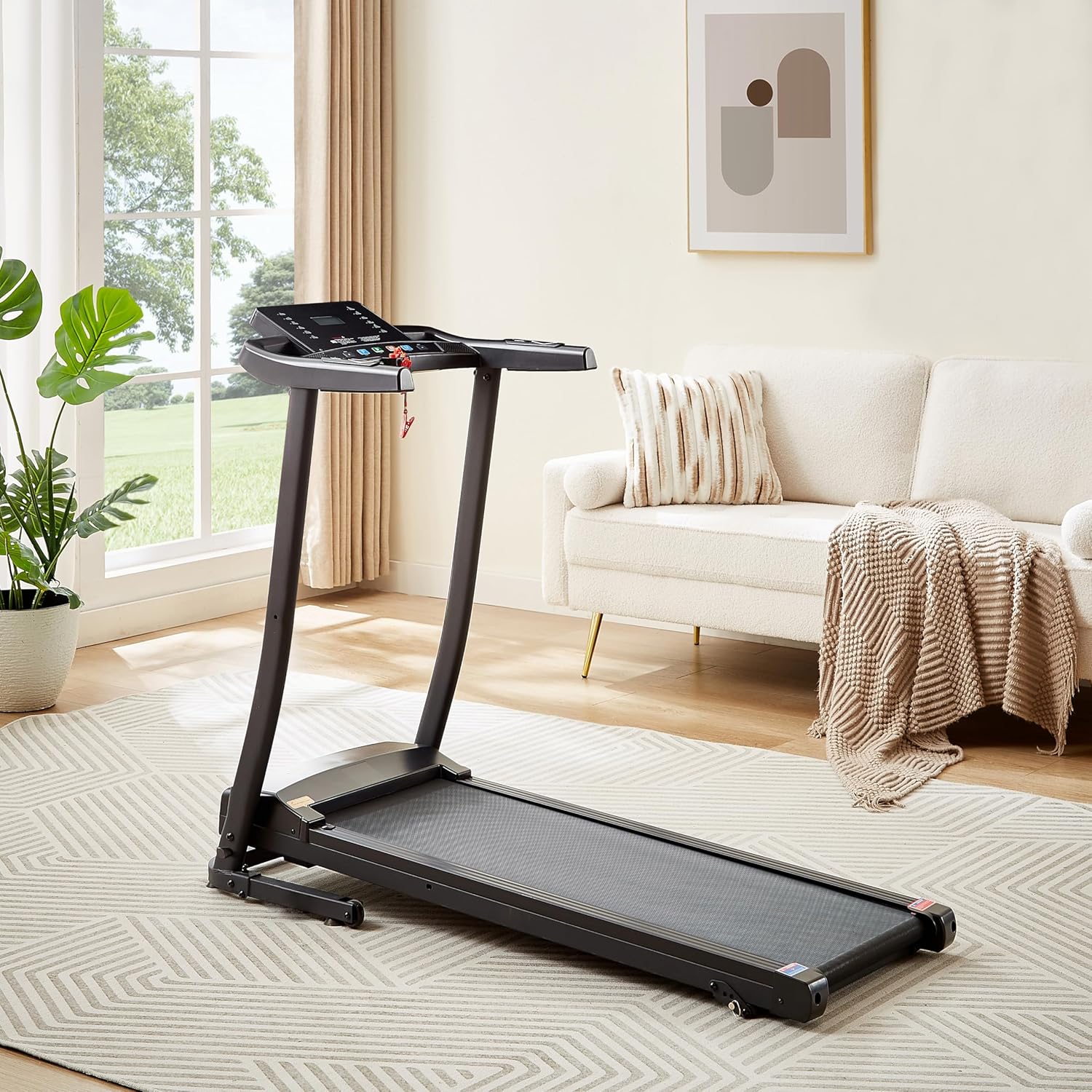 2.5 HP folding treadmill with 3-speed incline adjustment and 12 preset programs P2609