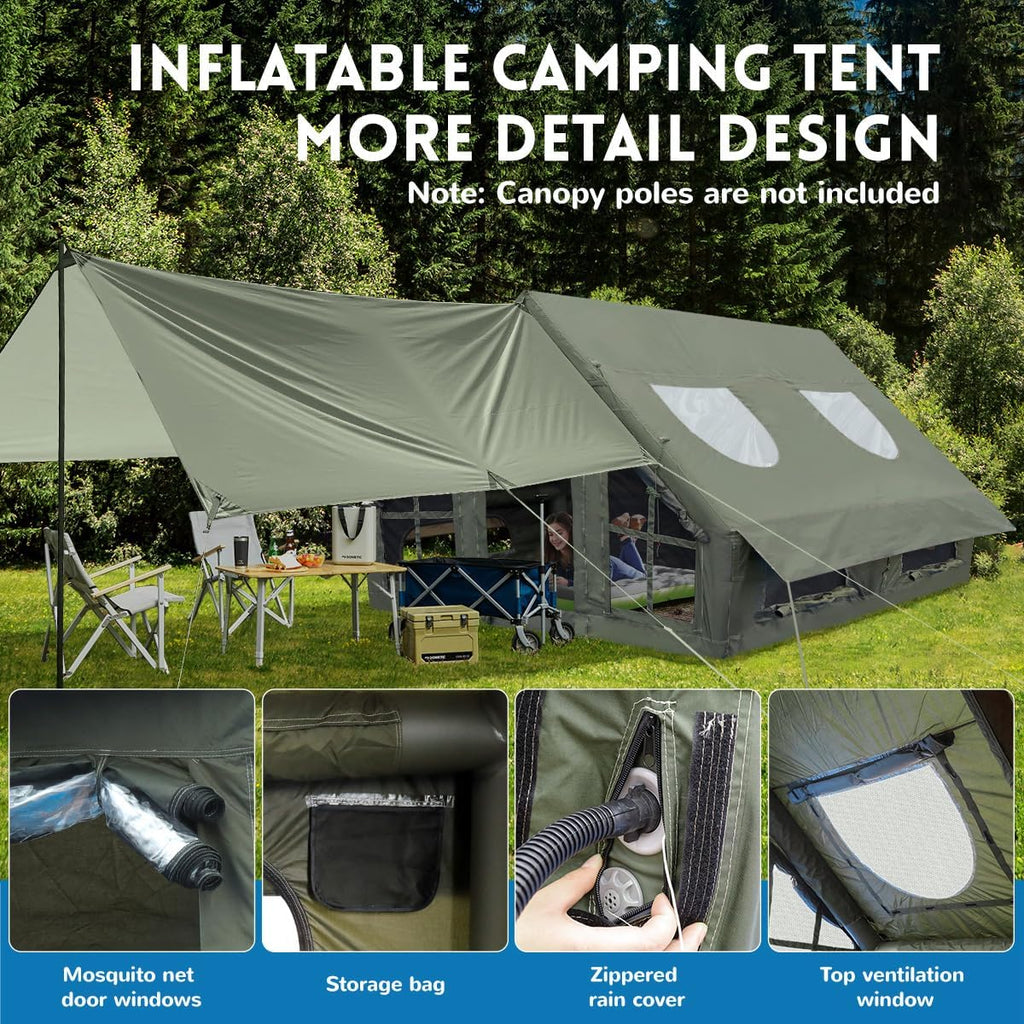 Inflatable Camping Tent with Pump, 4 Season, Waterproof Q9221