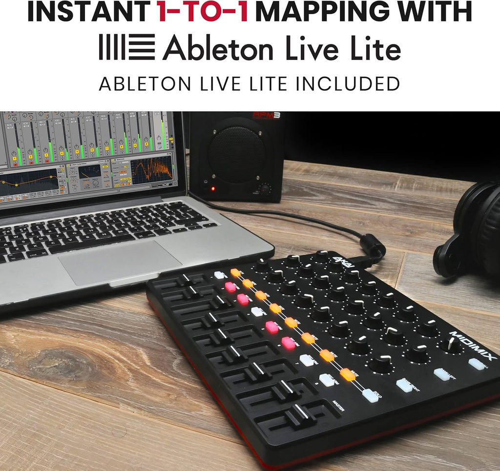 USB MIDI Controller Mixer with Assignable Faders, 24 Knobs, 16 Buttons V375951