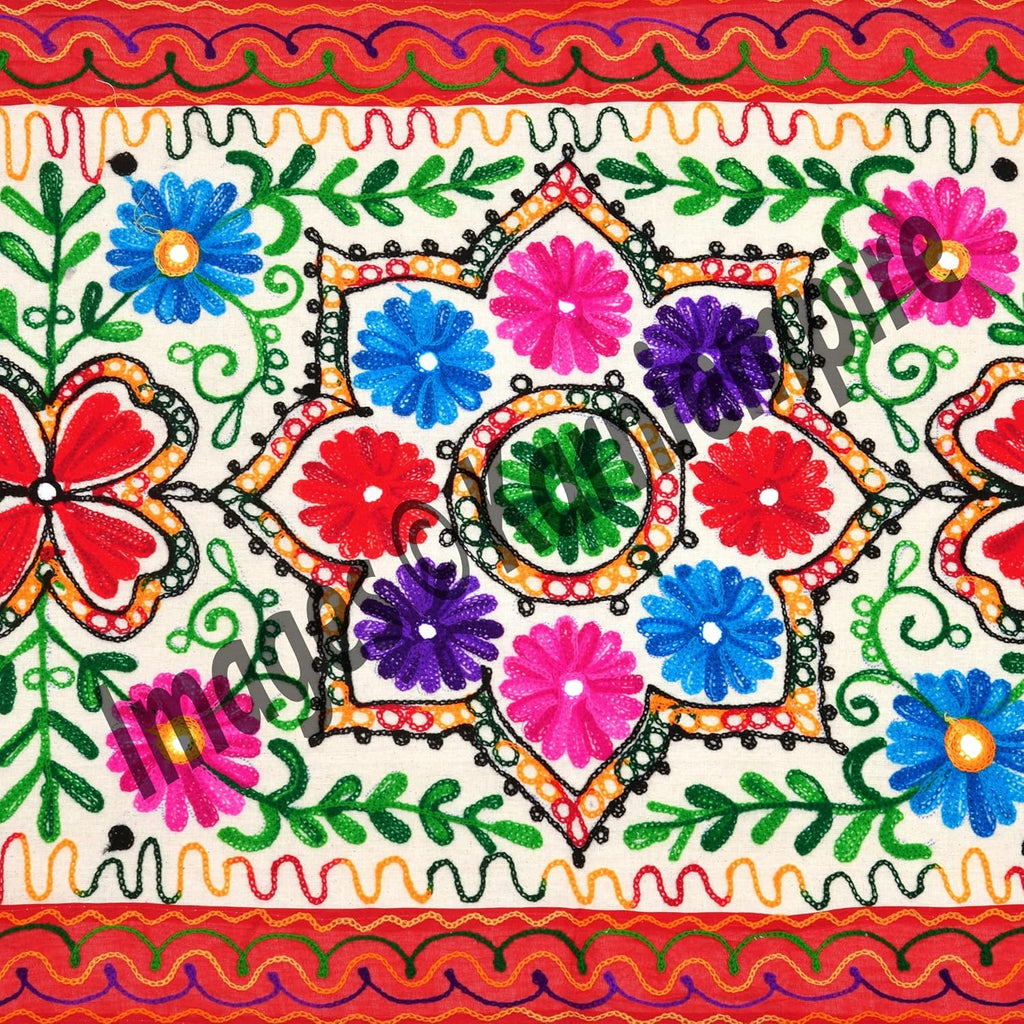 Hand Embroidery Boho Table Runner 18x60 Inch H703463