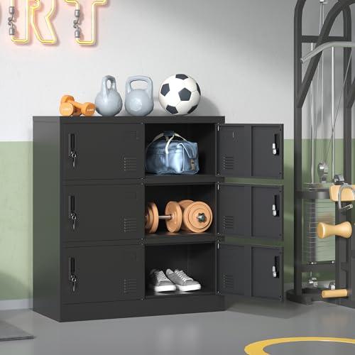 Black Steel Office Storage Locker with Doors S430