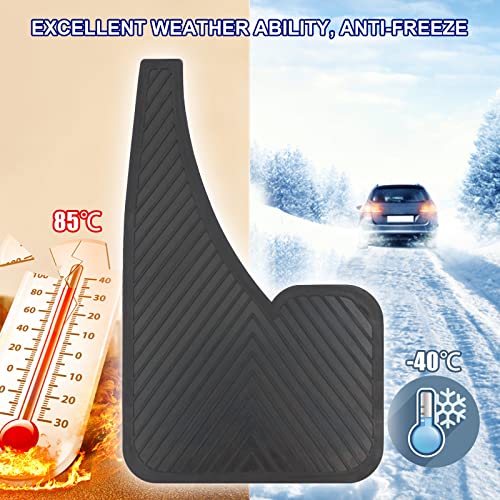 Black Rubber Mud Flaps (4 Pack) with Fastener Rivet Clips U828