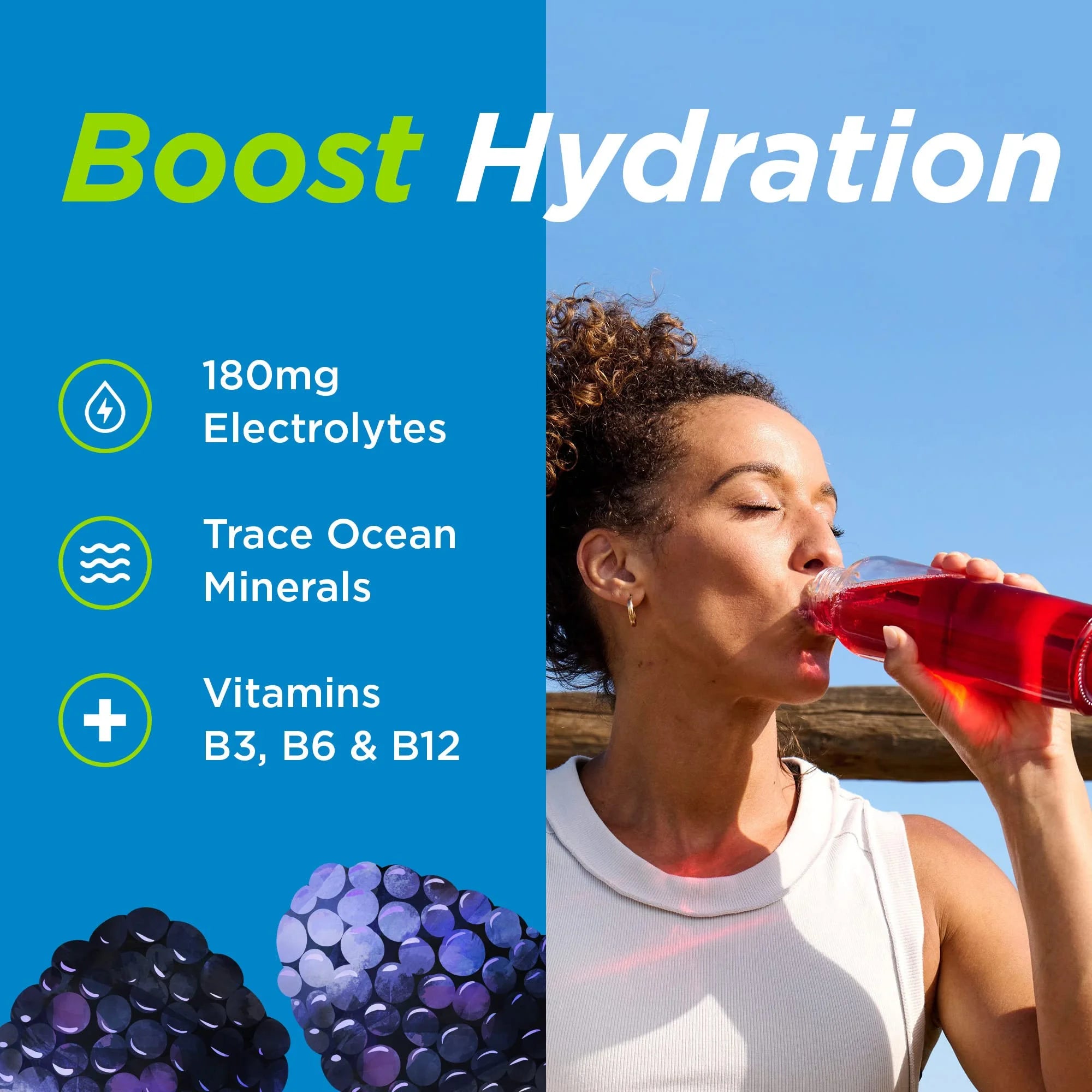 Black Raspberry Electrolyte Water Enhancer, 5 Bottles K6886