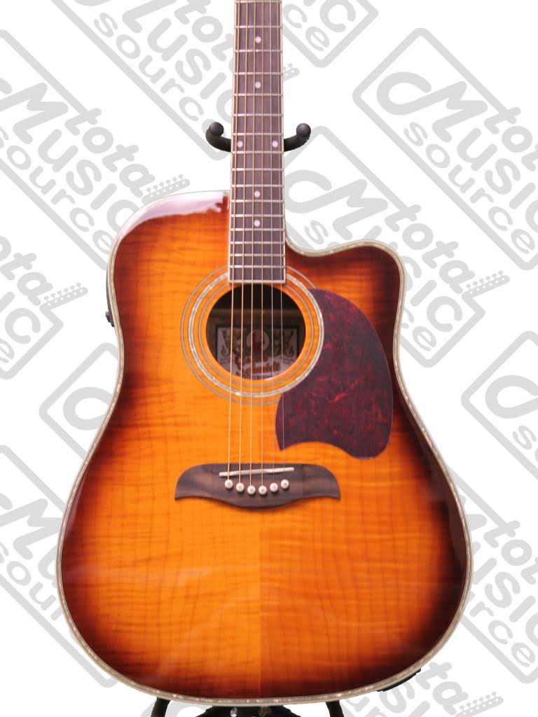 Flame Yellow Sunburst Dreadnought Guitar X87093