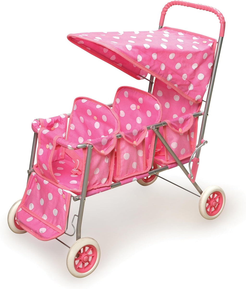 Pink Polka Dots Triple Doll Stroller V875
