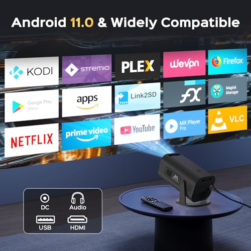 White 1080P Smart Projector with WiFi and Bluetooth F195147