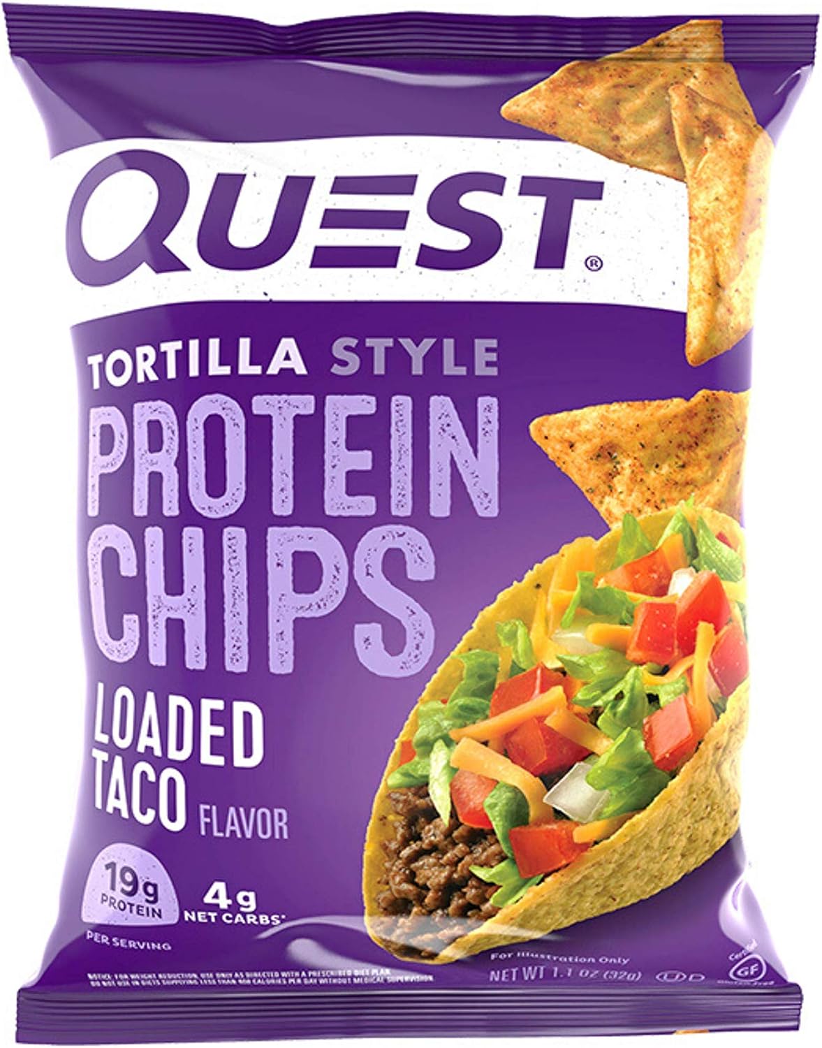 Cheddar & Sour Cream and Loaded Taco Flavors Protein Chips, 1.1 Ounce (Packs of 12) G574144