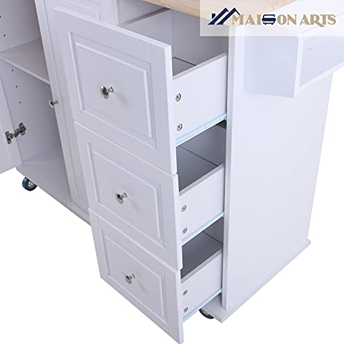 Grey Rolling Kitchen Cart with Drop Leaf, 2 Doors, 3 Drawers F247