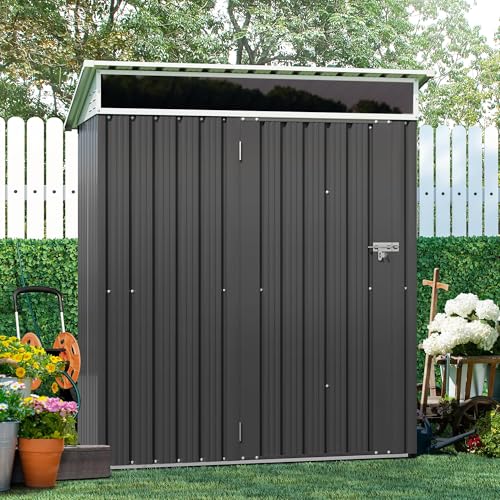 5x3 FT Outdoor Storage Shed with Window, Slate Gray C795737